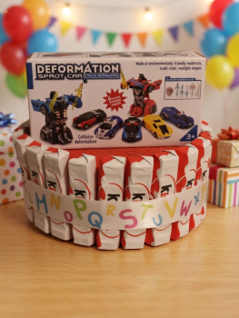 Gastgeschenk für Kinder Schokolriegel Torte